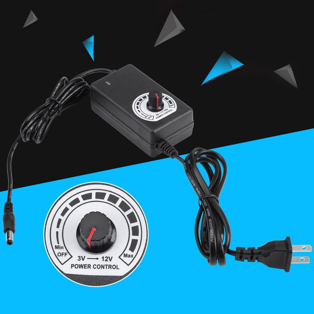 AC to DC Adapter 3‑12V 2A Power Supply Motor Speed Controller Variable Speed ...