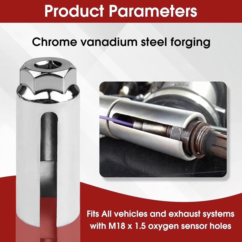 5pcs Oxygen O2 Sensor Socket Remover/Installer Thread Chaser Tool Set Kit 22mm