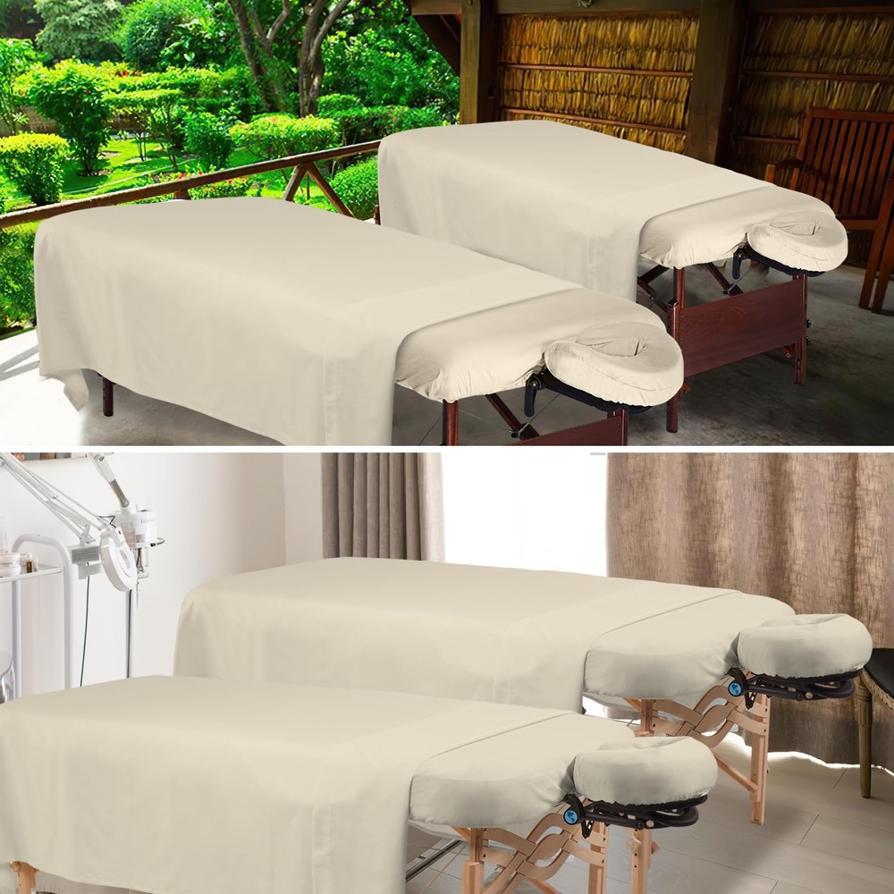 4 Sets Premium Microfiber Massage Table Sheets Set 3 Piece Set Includes Massa...
