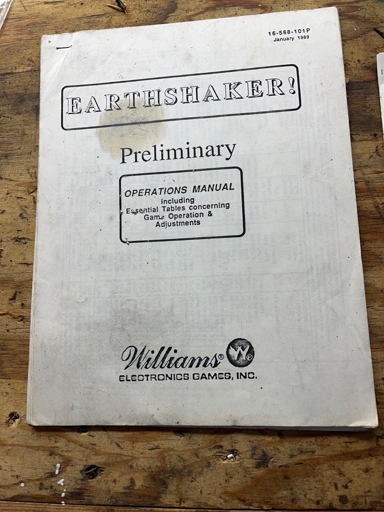 Eartshaker Preliminary Pinball Manual