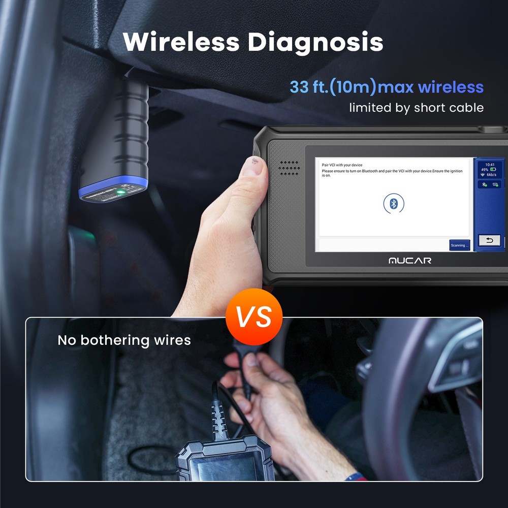 MUCAR VO6 128+ Vehicle Coverage OBD2 Scanner All Systems Auto Diagnostic Scanner