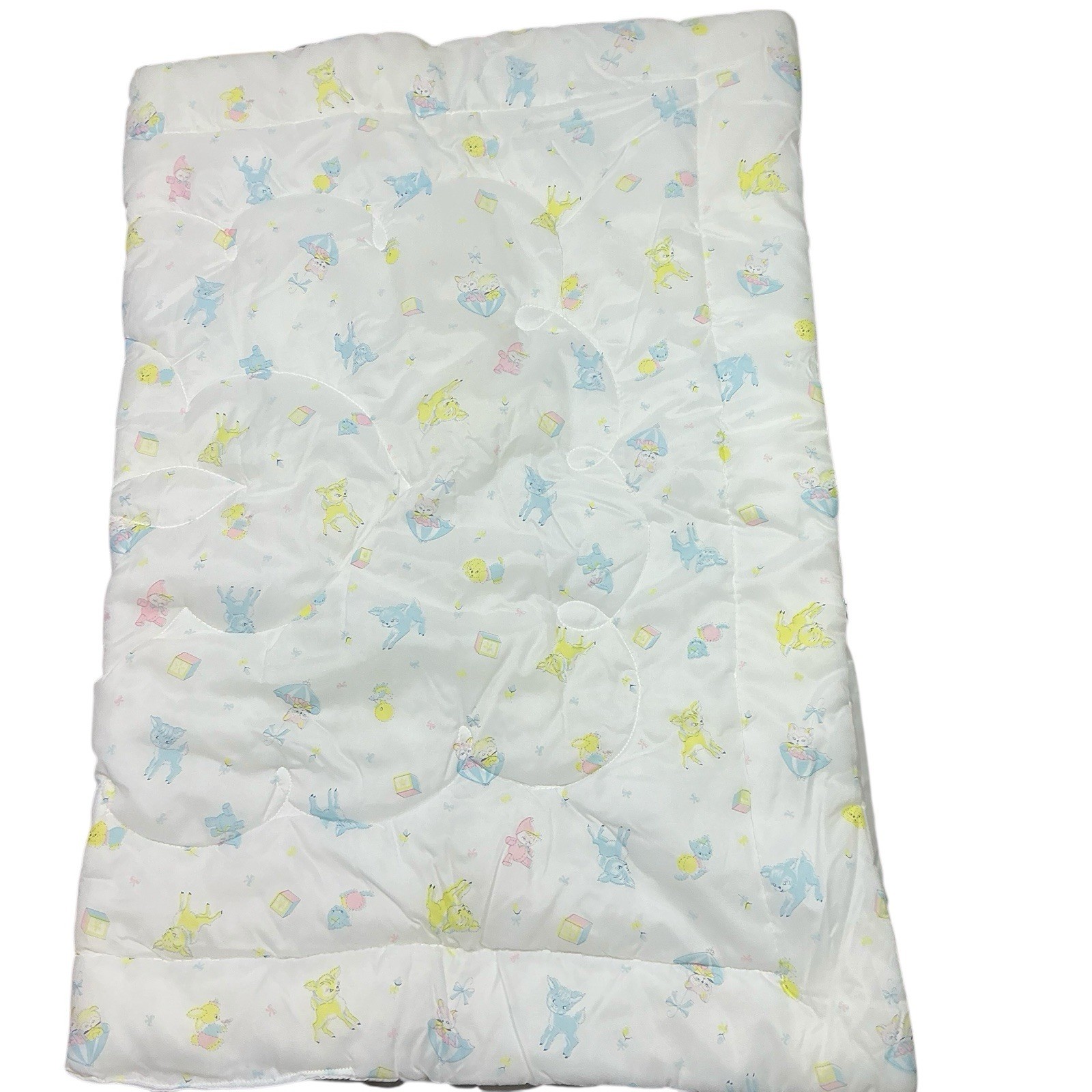 Vintage 1960s/70s pastel animal print Toddler sleeping bag 22 x 31 USA made NOS