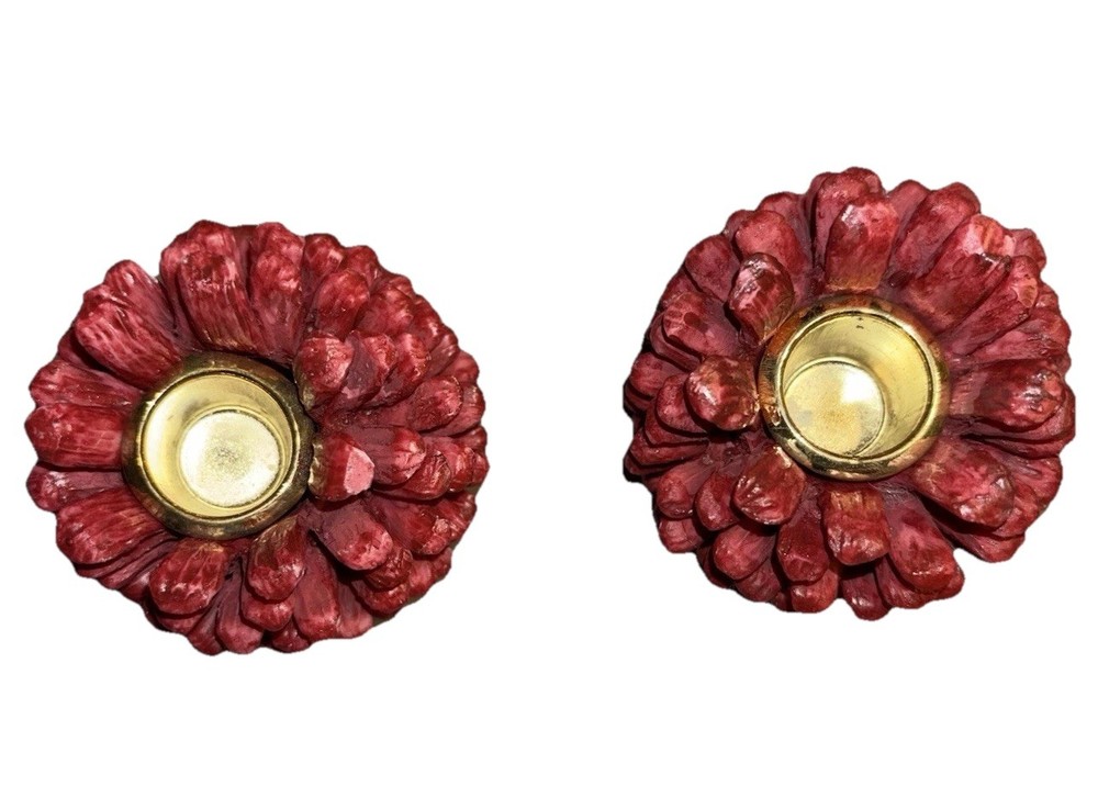 Pinecone Resin Taper Candleholders