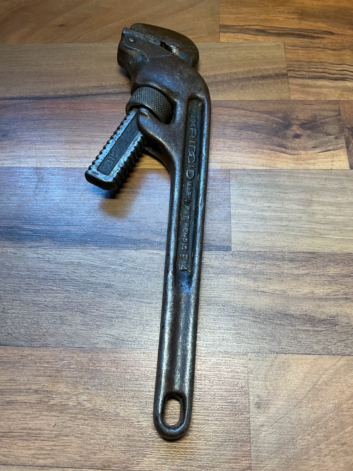 Vintage Ridgid No. E14 Heavy Duty 14'' Offset Pipe Wrench Made In USA
