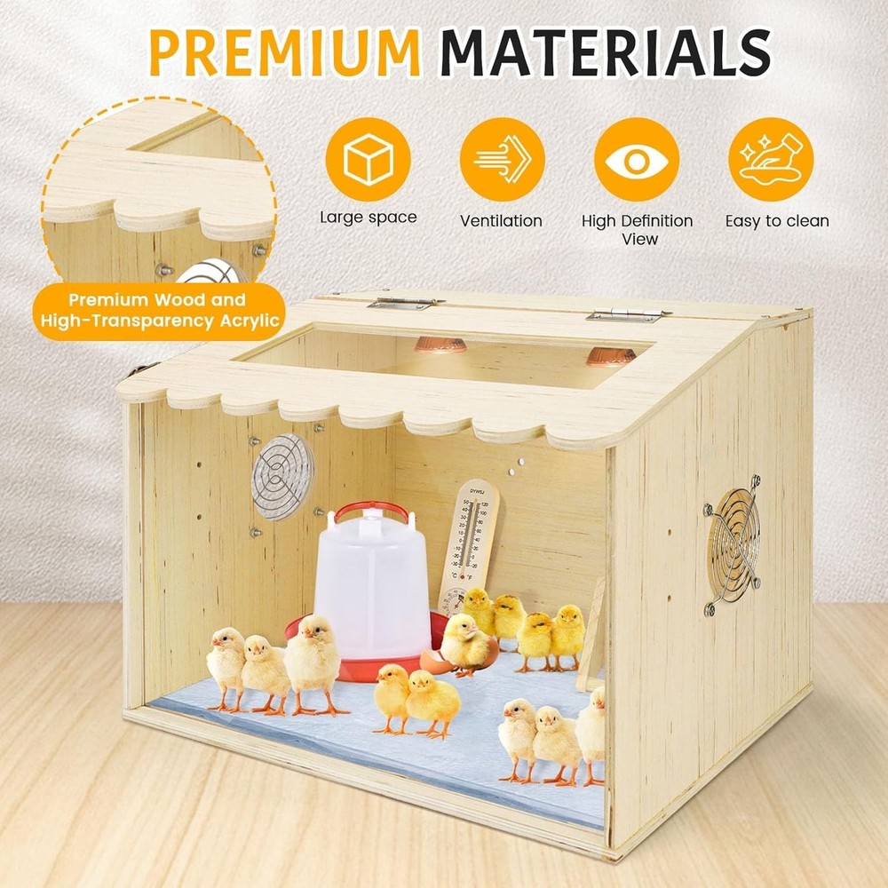 Chick Brooder Box, Brooder Box for Chicks, Pine,Quail Cage, Duck Brooder, Quail
