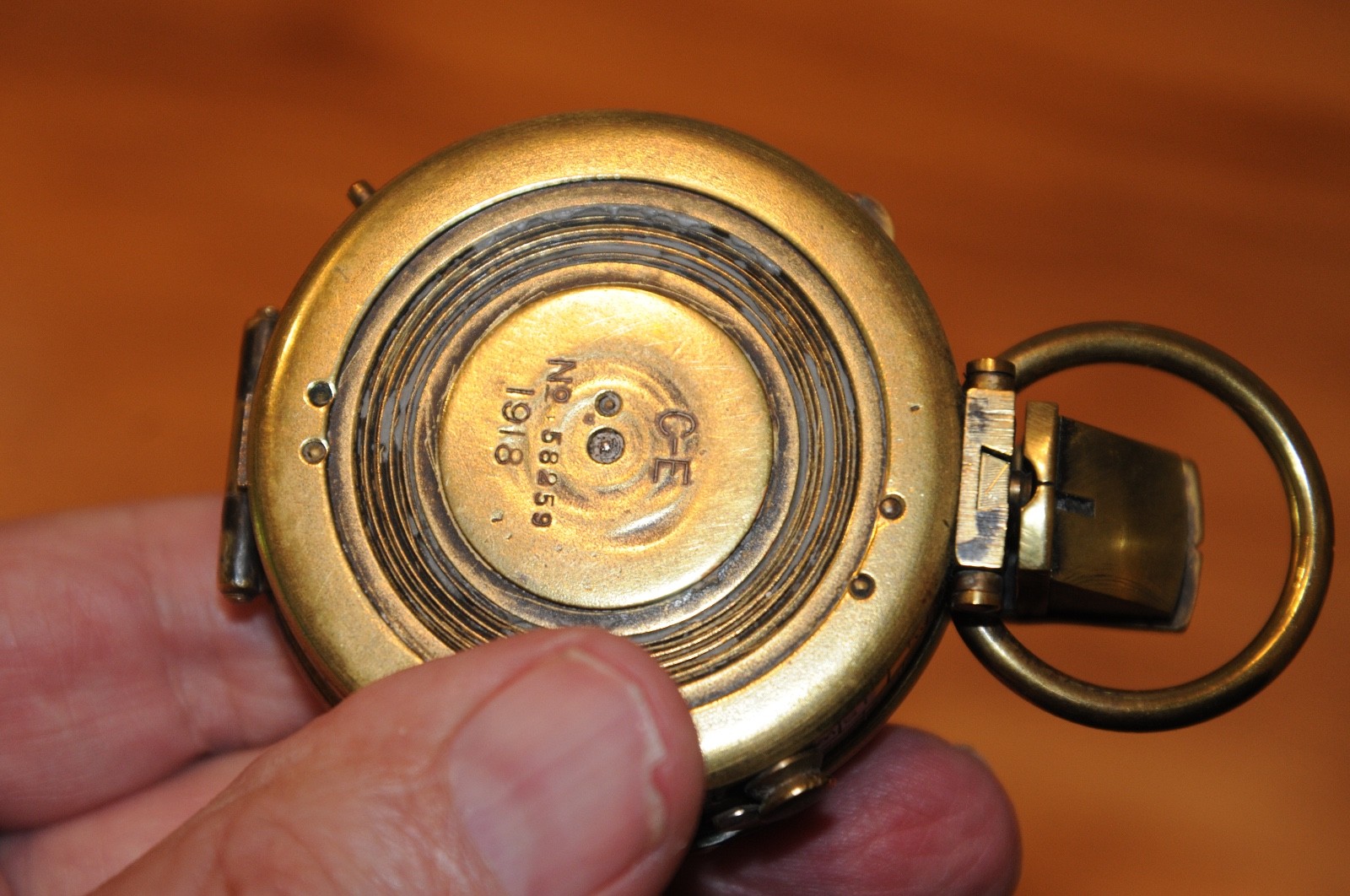 US Army Engineer Corps Cruchon Emons Berne Brass Pocket Compass WWI 1918 - 58259
