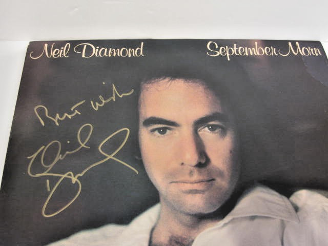 NEIL DIAMOND-SIGNED- "SEPTEMBER MORN" LP VINYL- AUTHENTICATED HOLOGRAM AND CERT
