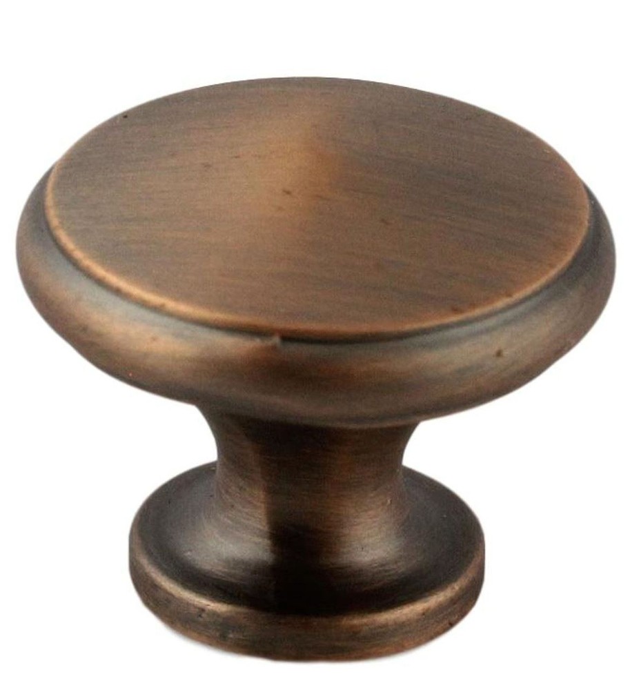1" Small Knob Red Antique Copper