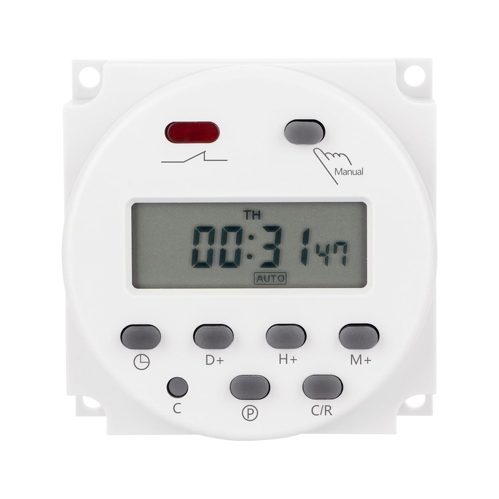 DC 12V Digital LCD Programmable Timer For Relay Switch 16A 1Min-168H Range