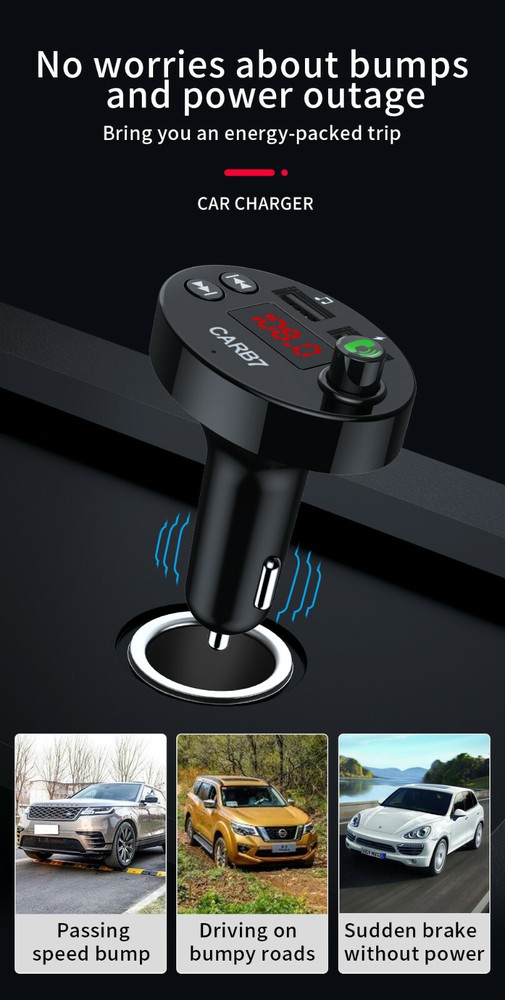 In Car Bluetooth FM Transmitter Radio MP3 Wireless Adapter Car USB Phone Charger