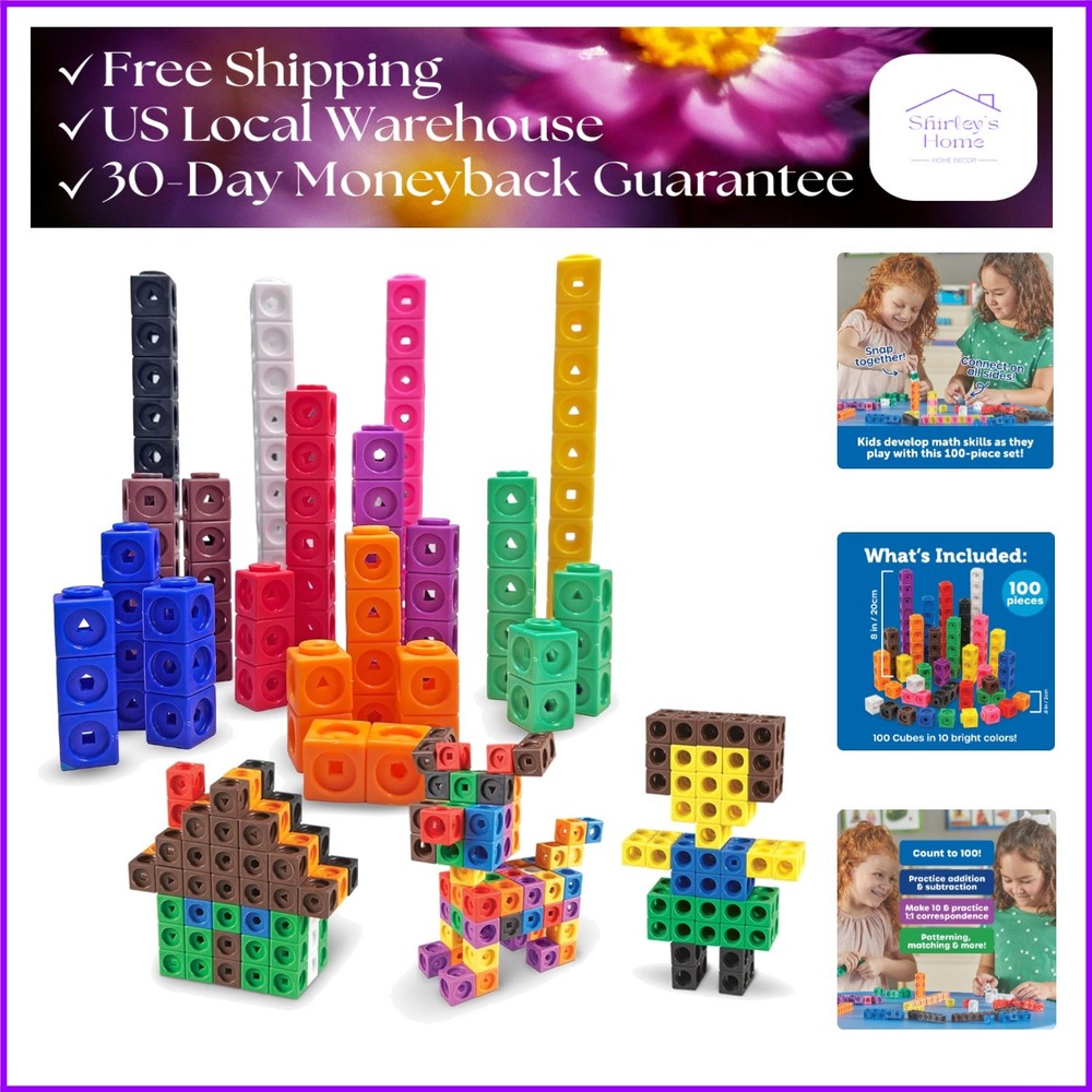 MathLink Cubes 100 Pack - Essential STEM Manipulatives for Homeschooling