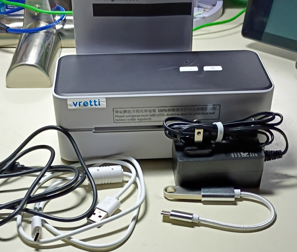 Vretti DB401 Thermal Label Printer USB Interface 9V 2A Serial DB401U-SN247130182