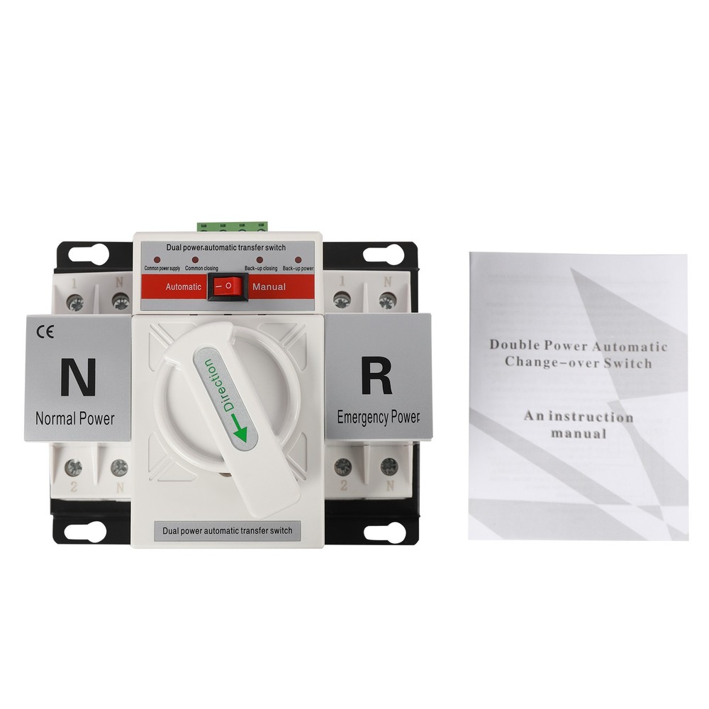 Dual Power Automatic Transfer Switch Toggle Controller - White, New