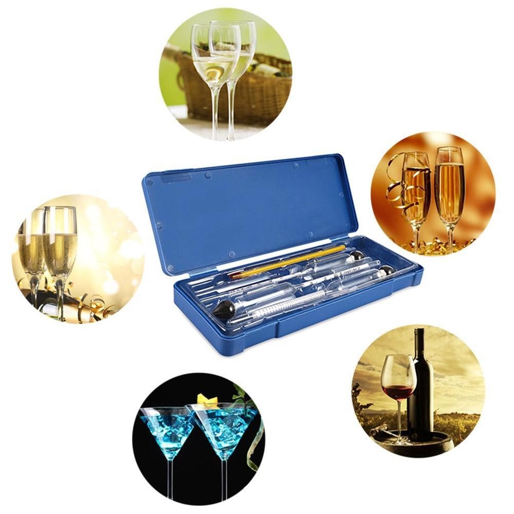 3Pcs Hydrometer Alcohol Meter Vinometer Tester With Thermometer Gadget Set