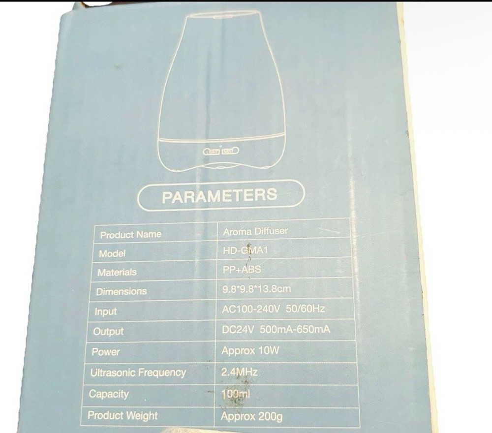 Aroma Diffuser -100ml Timer /Quiet Colors Humidification