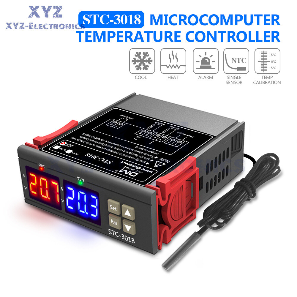 STC-3018 AC 110-220V Digital Temperature Controller Thermostat NTC Sensor Probe