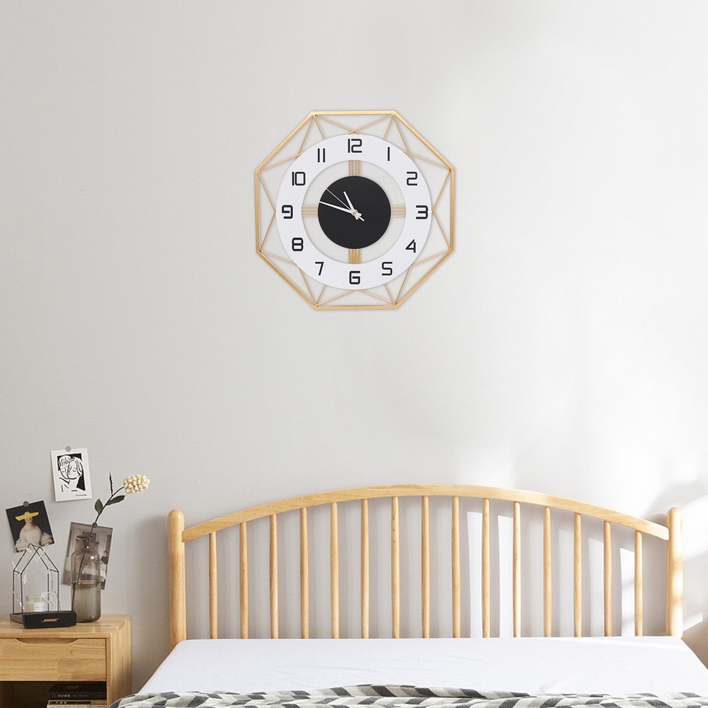 Modern Wall Clock - Silent Battery Powered Analog , Easy Mount