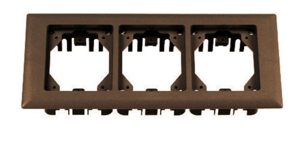 🔴 Hubbell PFBRFBR3 Carpet Flange Plastic 3-Gang Rectangular Brown‼️