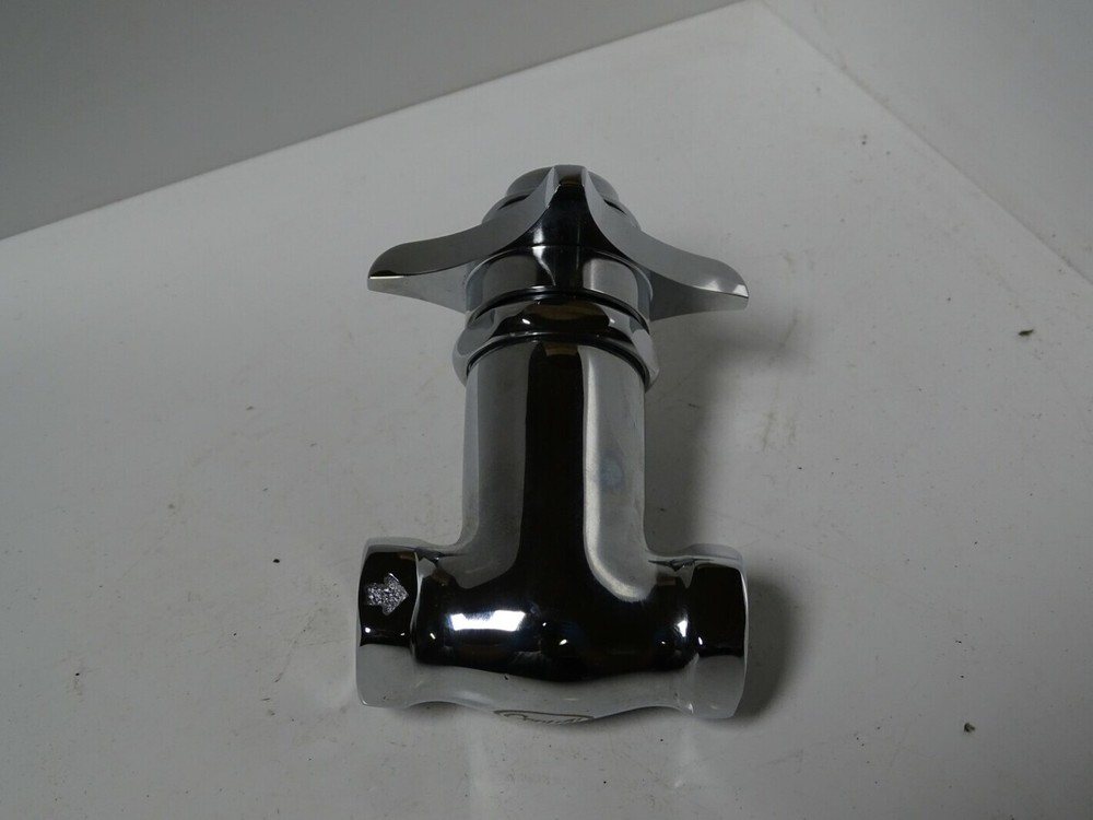 Central Brass Self-Close Straight Stop 1/2" Thread, 0331-1/2