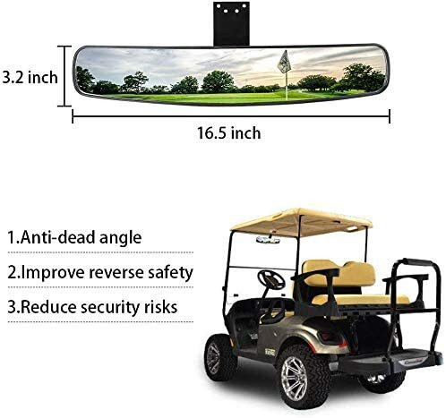 10L0L 270° Rotatable Golf Cart Mirrors,Rear View Mirror for EZGO Club Car Yamaha