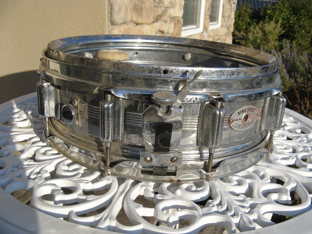 Vintage Rogers Dyna-Sonic Custom Built Snare Drum Needs Work