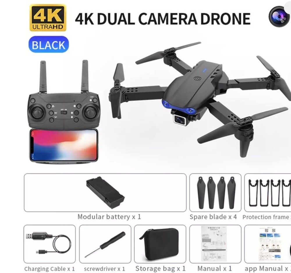 Drone Remote Control with 4K Dual Camera WiFi Foldable Quadcopter