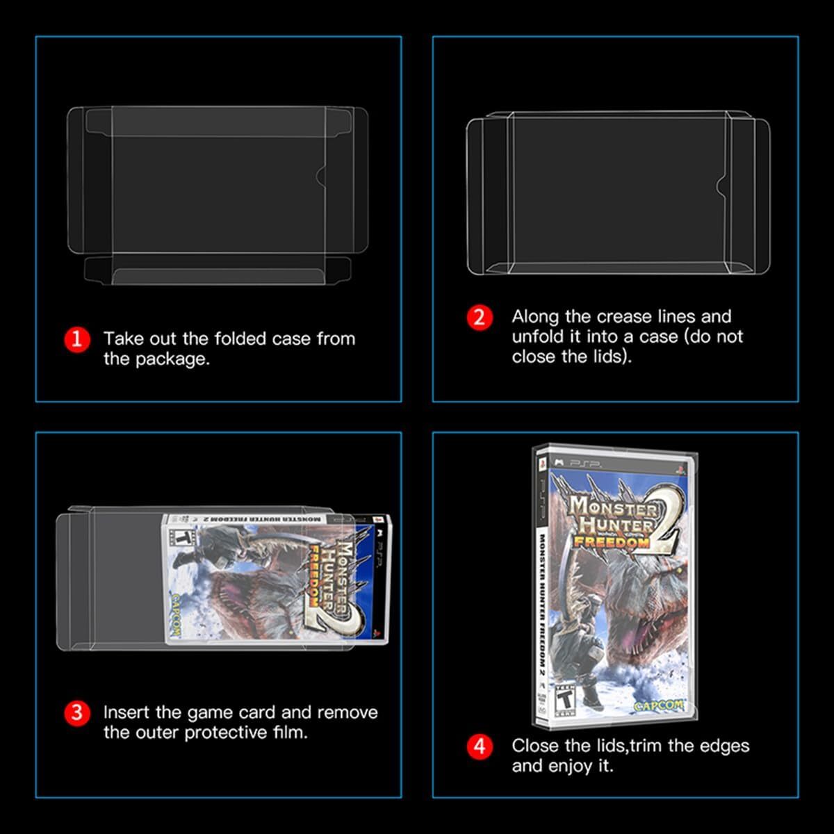 1/10/50 FOR SONY PSP GAME CLEAR DISPLAY BOX PROTECTIVE BOX PROTECTOR SLEEVE CASE