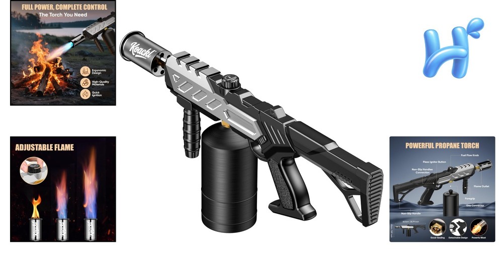 Ergonomic Kitchen Torch with Adjustable Flame - Perfect for Grill Masters & More