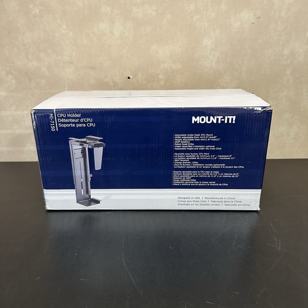 Mount-It MI-7150 CPU Under Desk Mount Computer Tower Holder