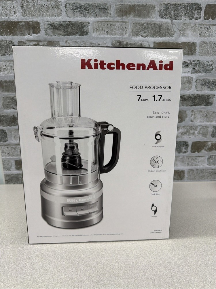 KitchenAid 7 Cup Food Processor Plus, Contour Silver