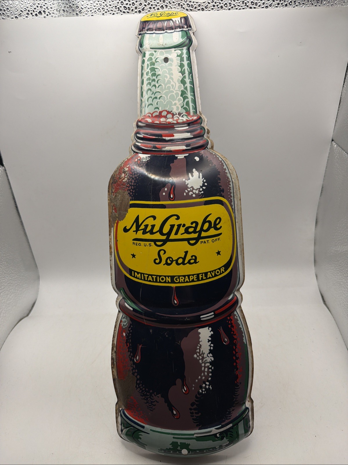 Original Nugrape Bottle Advertising Sign