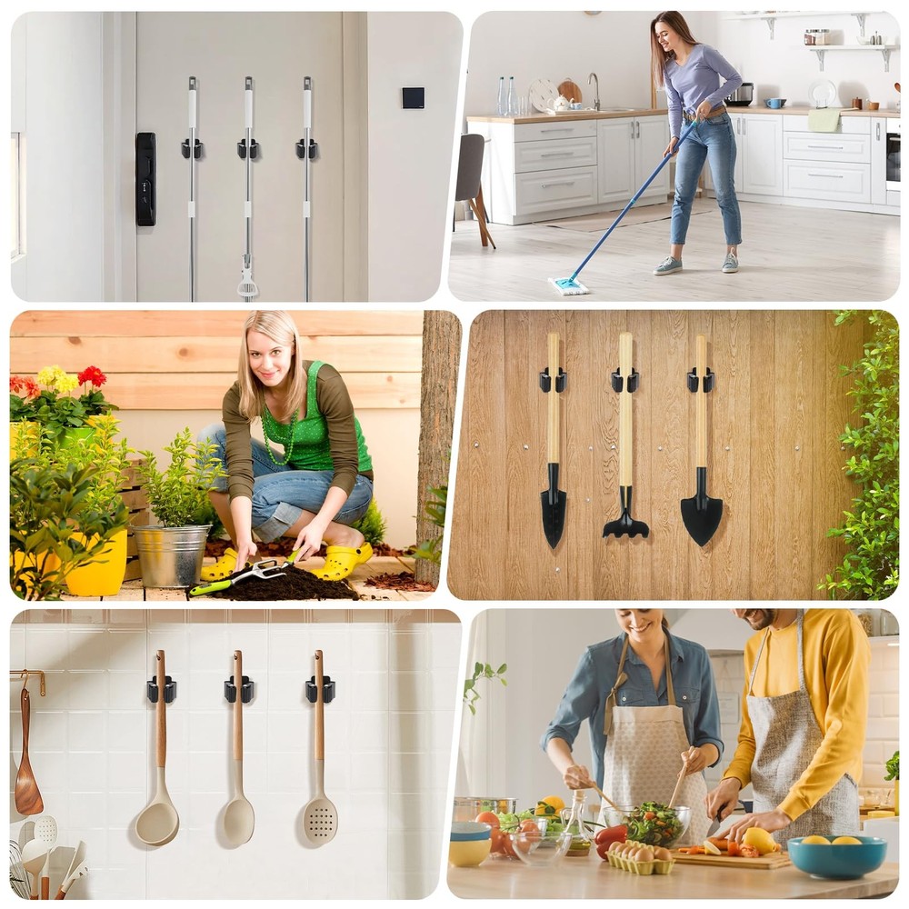 Yiows Broom Holder Wall Mount, 7PCS Hanger 7pack, 7pack