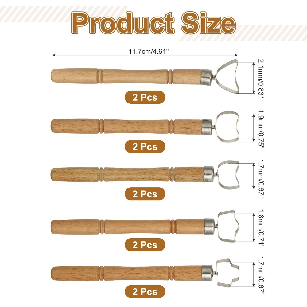 2Set Pottery Handle Making Tool, Clay Extruder Tools (5 Style)