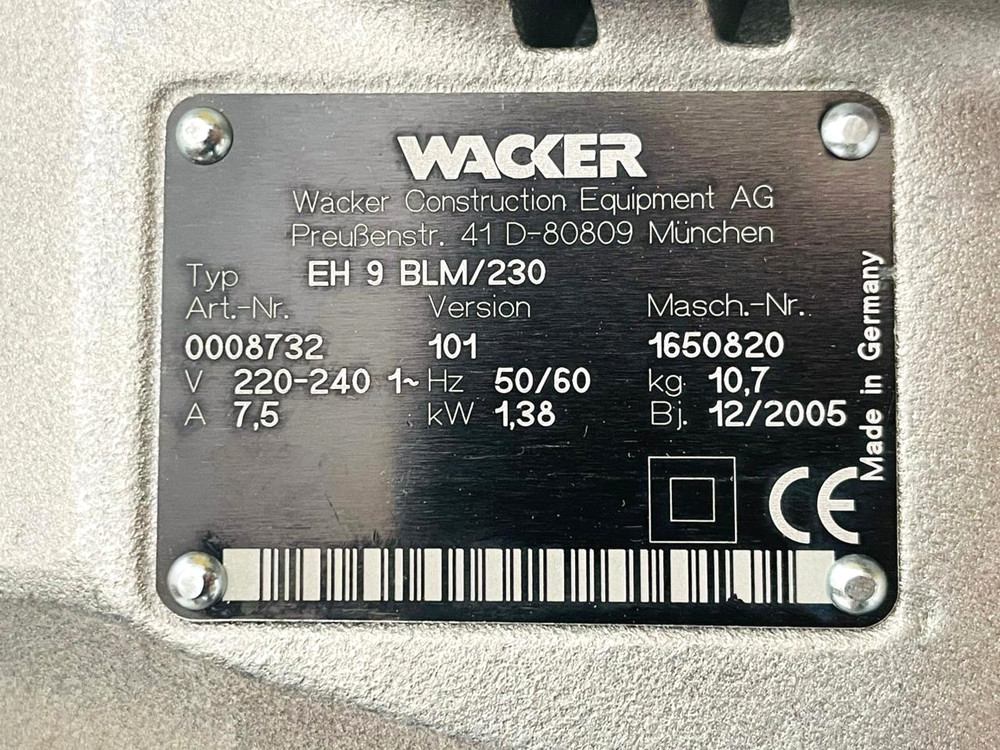 WACKER NEUSON EH 9 BLM/230 Demolition Hammer