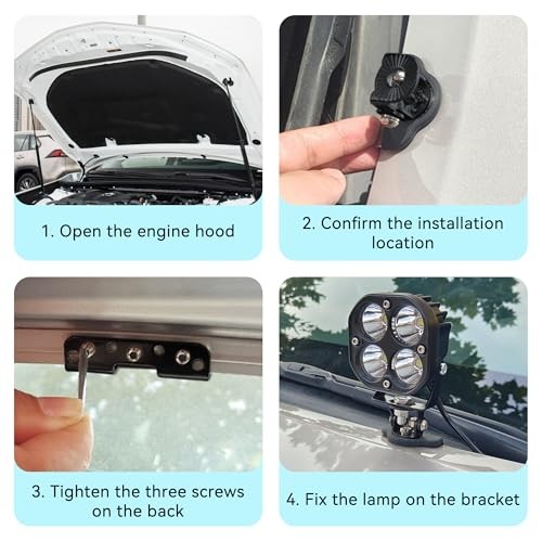 2PCS Car Led Light Bar Mounting Brackets, Adjustable LED Work Light Base Black