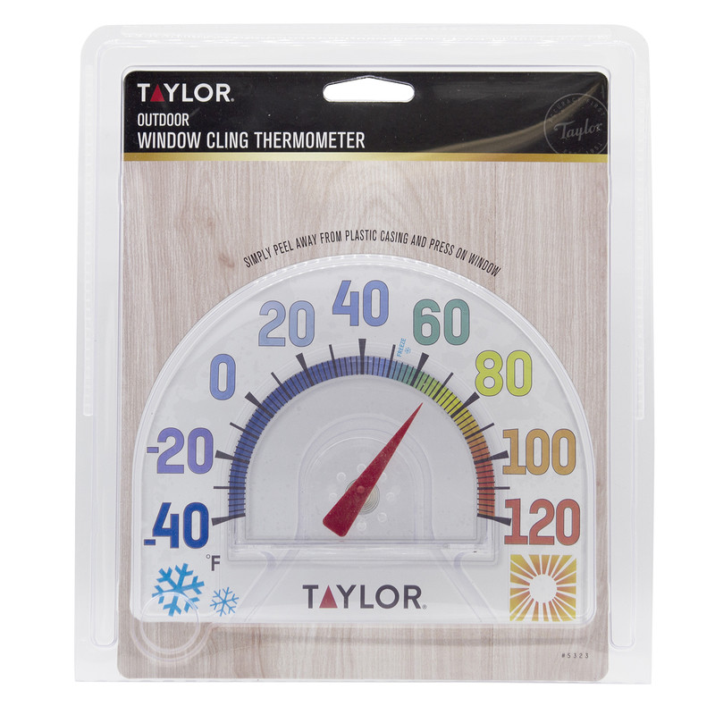 TAYLOR Seasons WINDOW CLING 7" Outdoor Thermometer No Tool Needed EASY #5323