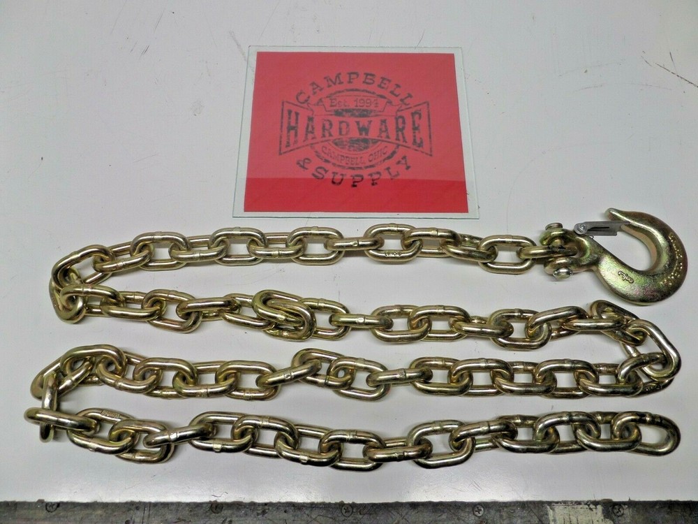Auto Body Frame Machine Pull Chain 3/8" x 7' Grade 70 with 3/8" Clevis Slip Hook