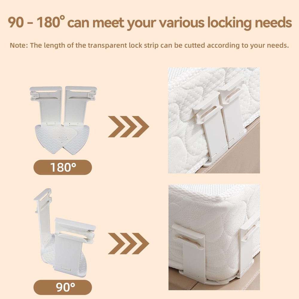 Bed Lock Holders – Foldable & Rotating Bed Holders for Corners, Adjustable Lo...