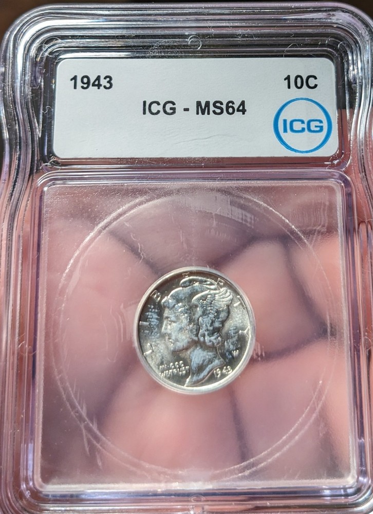 1943 ICG MS64 Mercury Dime