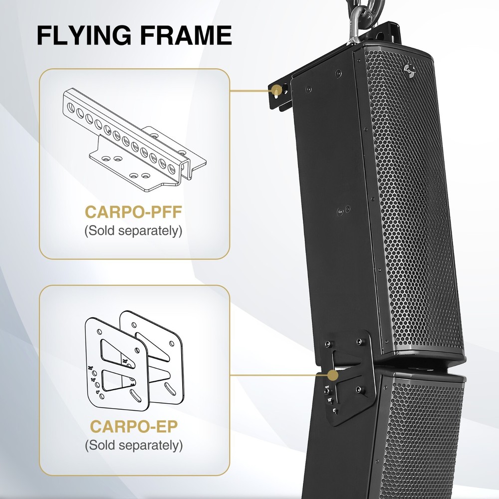 Sound Town Passive Wall-Mount Column Line Array Speaker 6x5", Black (CARPO-P12B)