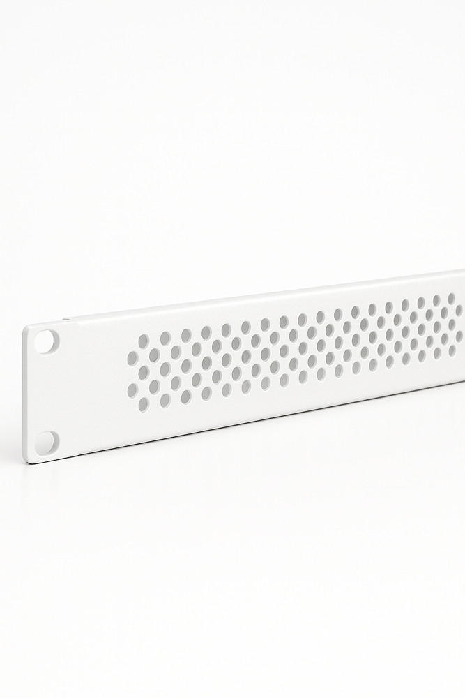 1U 19” Steel Vented Rack Panel – Polar White – Custom Server Rack Panels