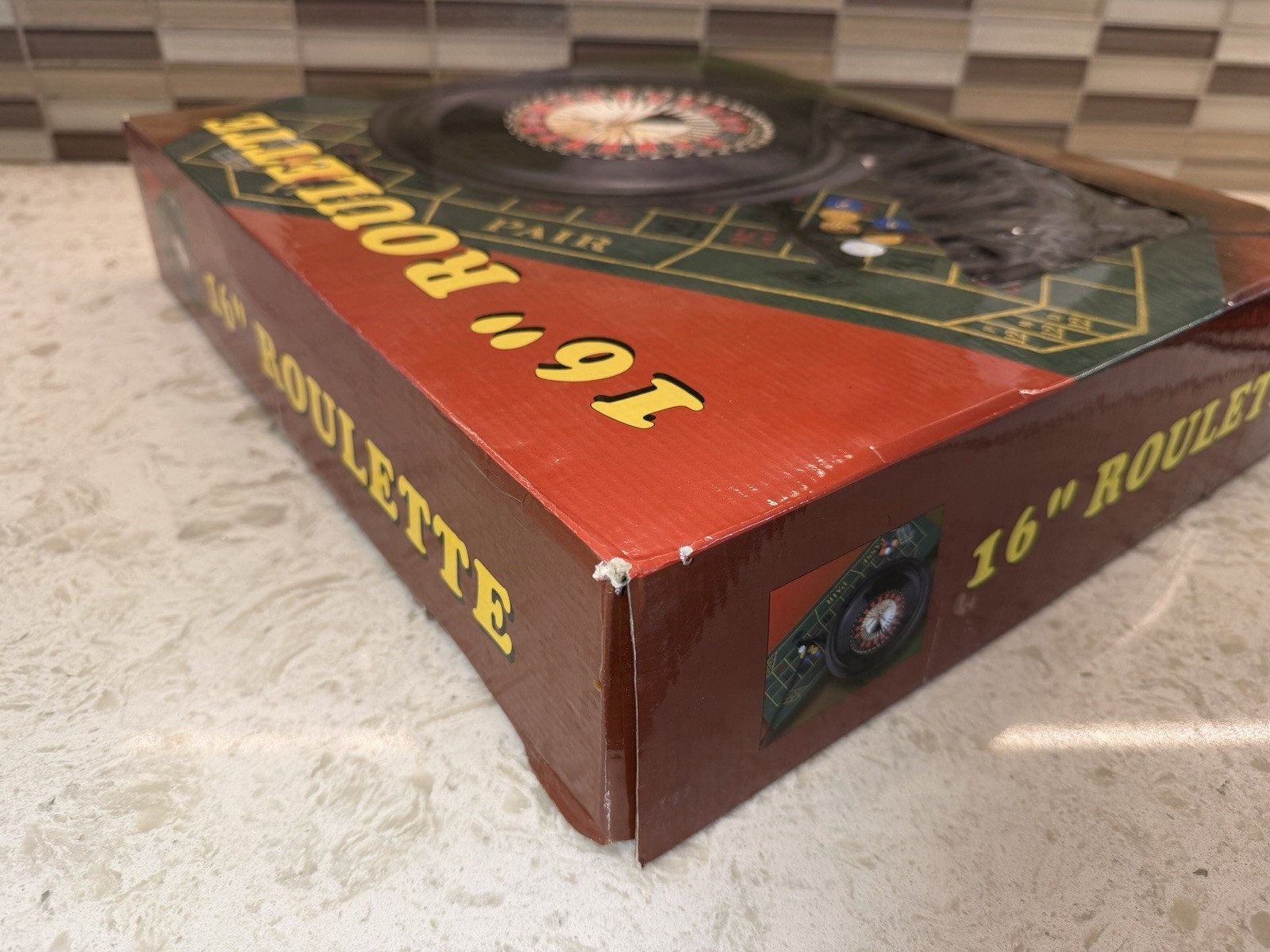 16 Inch Roulette Wheel Game Set with Game Layout, Mini Chips, Rake