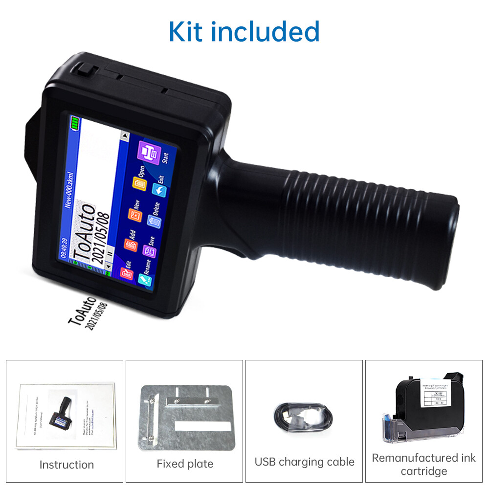 Handheld Inkjet Printer 600DPI Date Logo Barcode Coder Batch Coding Machine USA