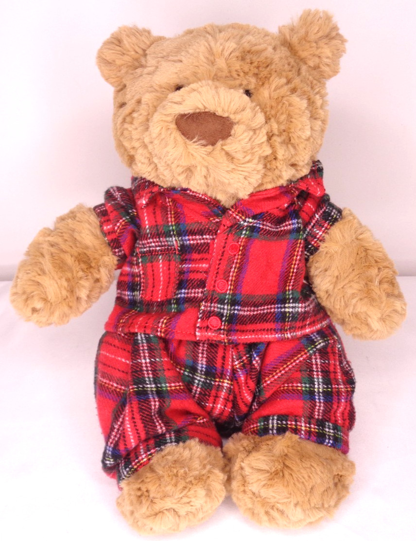 Jellycat Bedtime Bartholomew Bear Plush with Plaid Pajamas NEW NWT BARM3BED