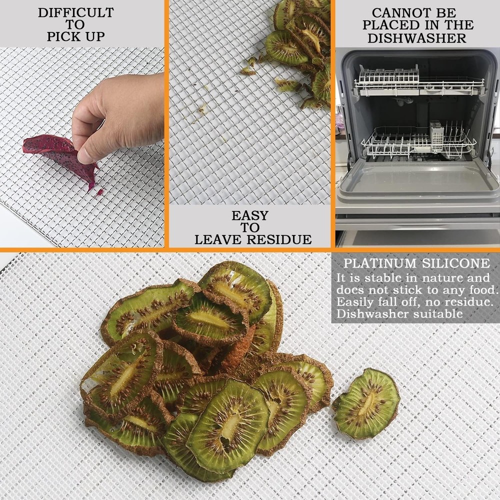 Silicone Dehydrator Mats - Save Time On Cleaning with 10-Pack Convenience