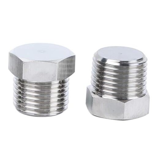 Outer Hex Head Thread Pipe Plug Fitting,  2PCS 1/2" NPT Male 304 Stainless