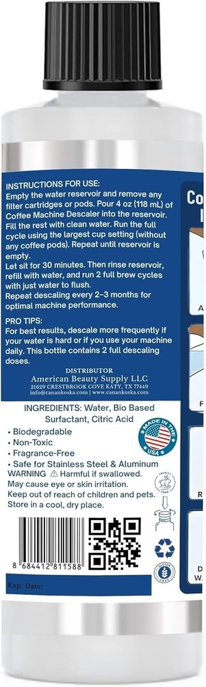 Coffee Machine Descaler 8 oz – Universal Descaling Solution for All Coffee Maker