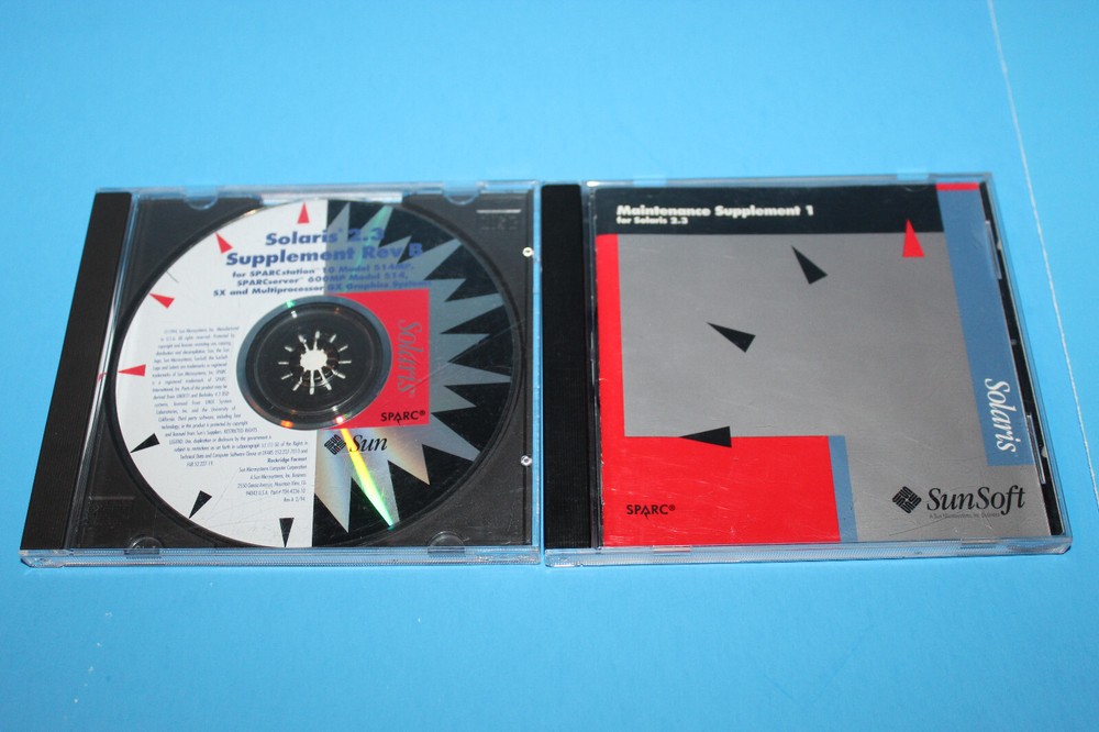 Sun Microsystems Solaris 2.3 Supplement Rev B & Maintenance 1 Software