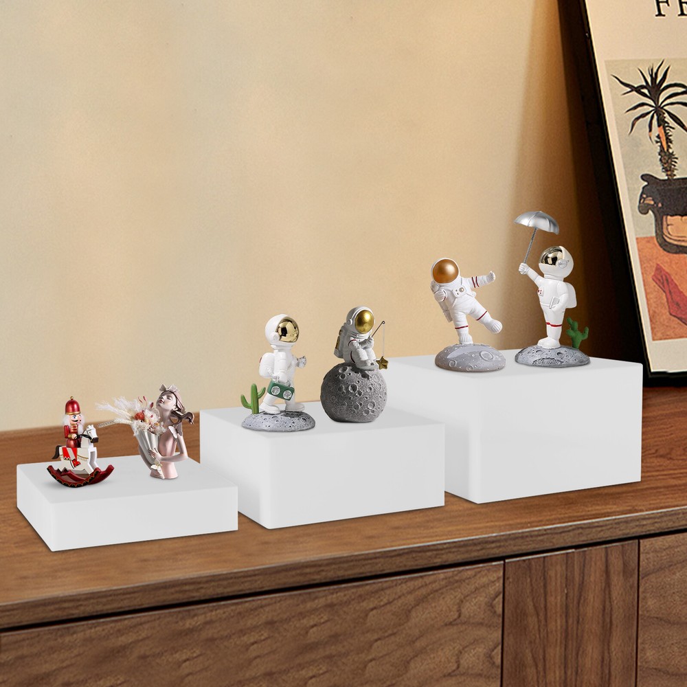 Acrylic Cube Dessert Table Display Nesting Riser with Hollow Bottoms 8"+9"+10"