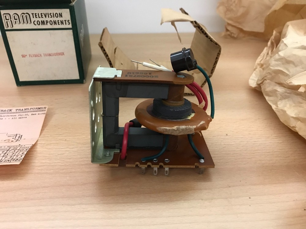 RAM Television Components 20009781 90 Degree Flyback Transformer - NOS